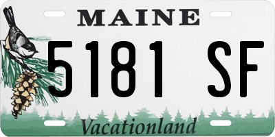ME license plate 5181SF