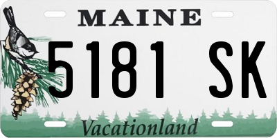 ME license plate 5181SK
