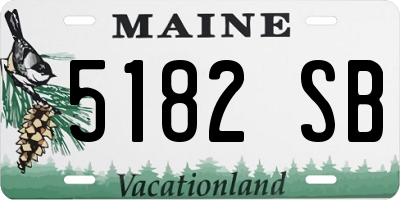 ME license plate 5182SB