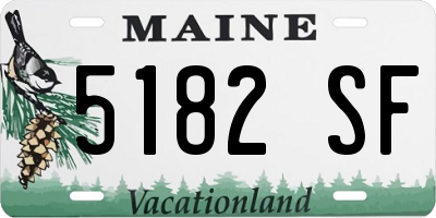 ME license plate 5182SF
