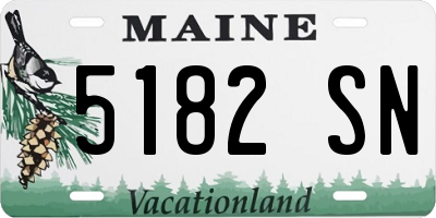 ME license plate 5182SN