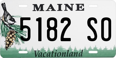 ME license plate 5182SO