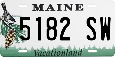 ME license plate 5182SW