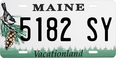 ME license plate 5182SY