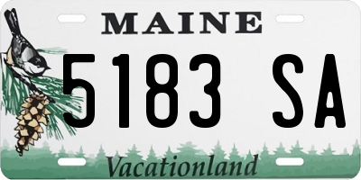 ME license plate 5183SA