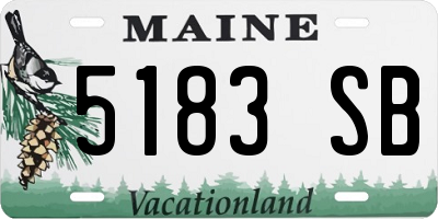 ME license plate 5183SB