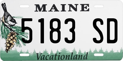 ME license plate 5183SD