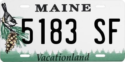 ME license plate 5183SF