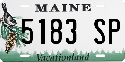 ME license plate 5183SP