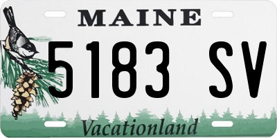ME license plate 5183SV