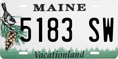 ME license plate 5183SW