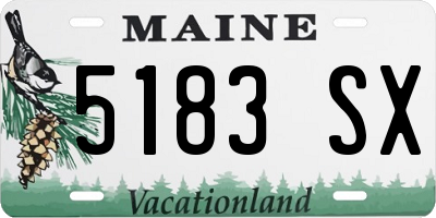 ME license plate 5183SX