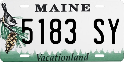 ME license plate 5183SY