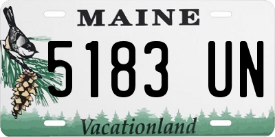 ME license plate 5183UN