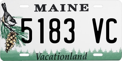 ME license plate 5183VC