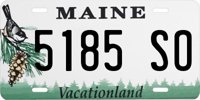 ME license plate 5185SO
