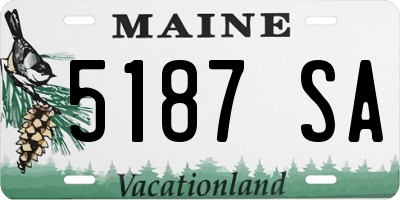 ME license plate 5187SA