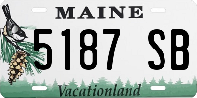 ME license plate 5187SB