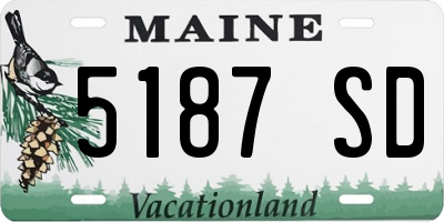 ME license plate 5187SD