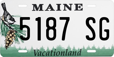 ME license plate 5187SG