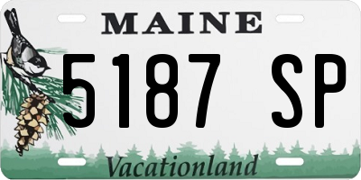 ME license plate 5187SP