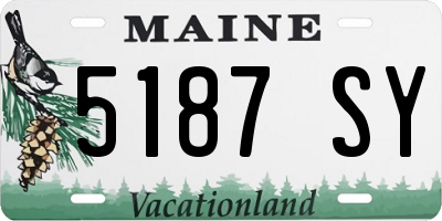 ME license plate 5187SY
