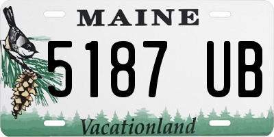 ME license plate 5187UB