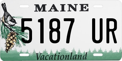 ME license plate 5187UR