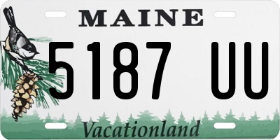 ME license plate 5187UU