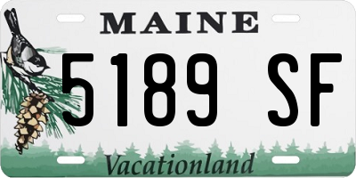 ME license plate 5189SF