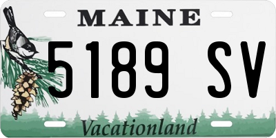 ME license plate 5189SV
