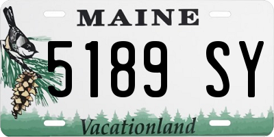 ME license plate 5189SY