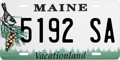 ME license plate 5192SA