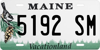 ME license plate 5192SM
