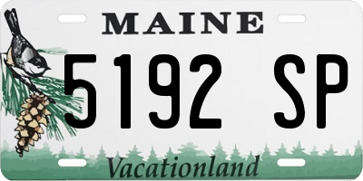 ME license plate 5192SP