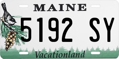 ME license plate 5192SY