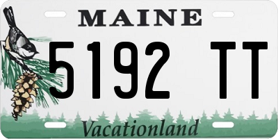 ME license plate 5192TT