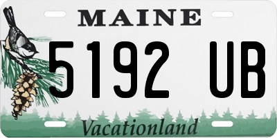 ME license plate 5192UB