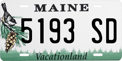 ME license plate 5193SD