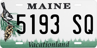 ME license plate 5193SQ