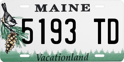 ME license plate 5193TD
