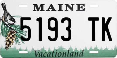 ME license plate 5193TK