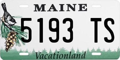 ME license plate 5193TS