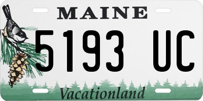 ME license plate 5193UC
