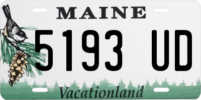 ME license plate 5193UD