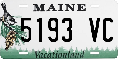 ME license plate 5193VC