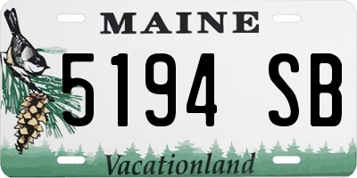 ME license plate 5194SB