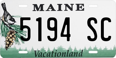 ME license plate 5194SC
