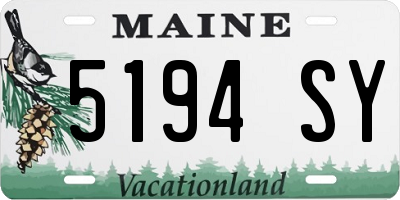 ME license plate 5194SY