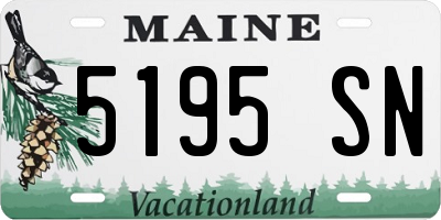 ME license plate 5195SN